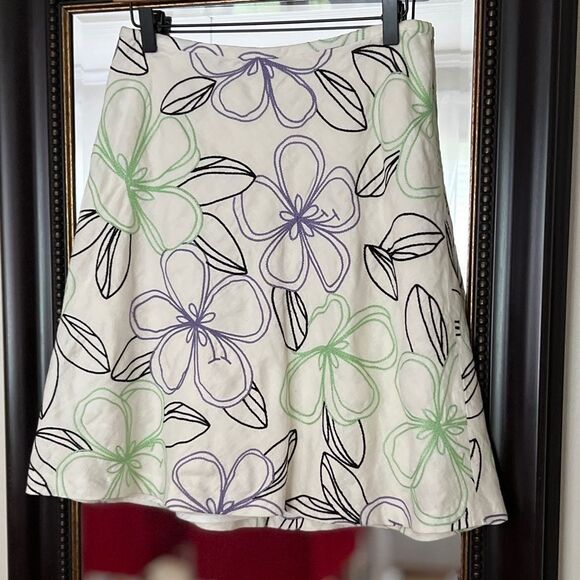LOFT Linen A Line Skirt Size 4 - Picture 2 of 4